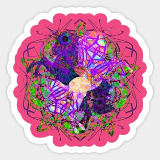 Dancing Prancing Unicorns In Black And Purple Sticker